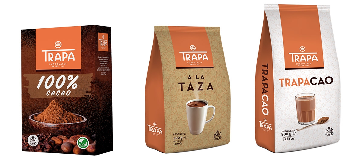 TRAPA AMPLÍA SU GAMA DE SOLUBLES CON UNA NUEVA REFERENCIA 100% CACAO Y NUEVOS FORMATOS DE SU CHOCOLATE A LA TAZA Y SU TRAPACAO