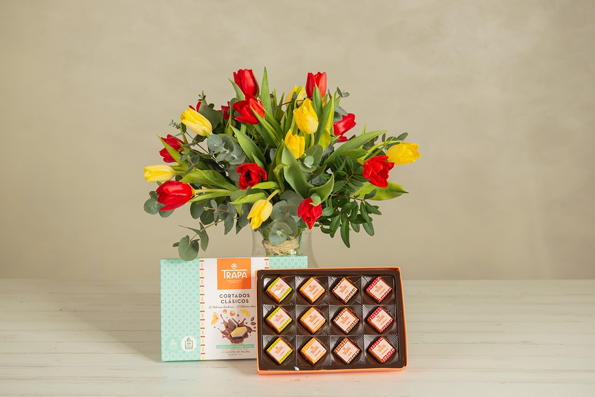 CHOCOLATES TRAPA E INTERFLORA PRESENTAN LA PAREJA PERFECTA PARA ESTE SAN VALENTÍN: BOMBONES Y TULIPANES