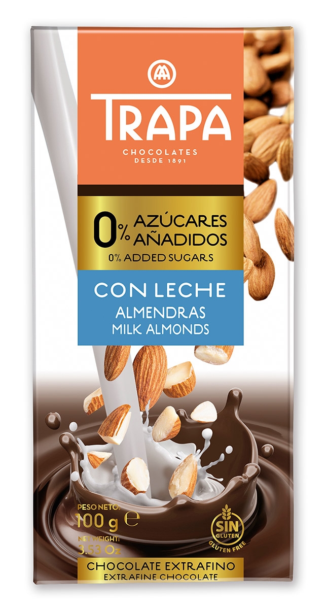 0% azúcares añadidos leche con almendras