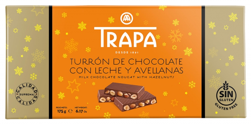 Turrón de chocolate con avellanas